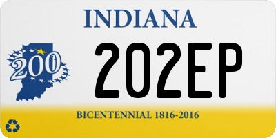 IN license plate 202EP