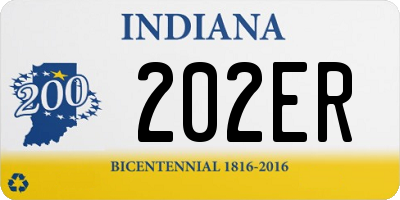 IN license plate 202ER