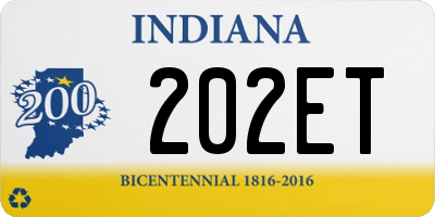 IN license plate 202ET