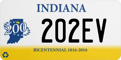 IN license plate 202EV