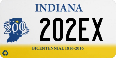 IN license plate 202EX