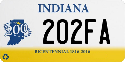 IN license plate 202FA