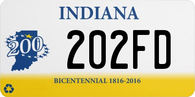 IN license plate 202FD