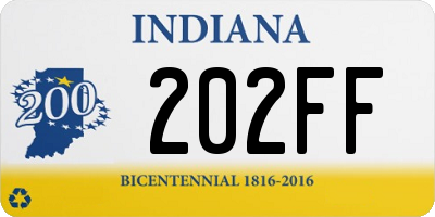 IN license plate 202FF