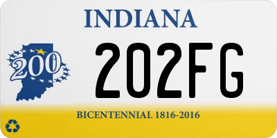 IN license plate 202FG