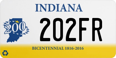 IN license plate 202FR