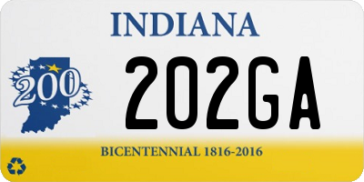 IN license plate 202GA