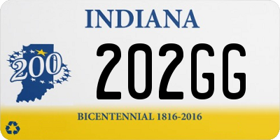 IN license plate 202GG