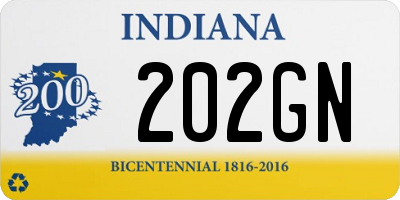 IN license plate 202GN