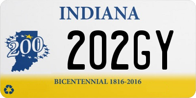 IN license plate 202GY