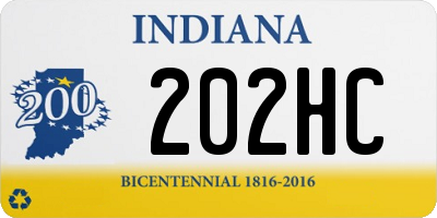 IN license plate 202HC