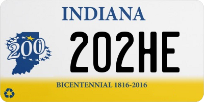 IN license plate 202HE