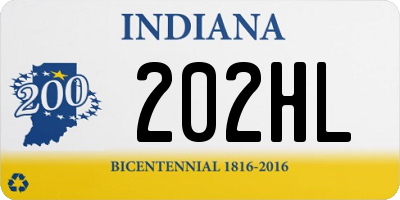 IN license plate 202HL