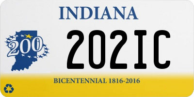 IN license plate 202IC