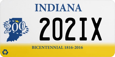 IN license plate 202IX