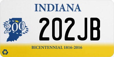 IN license plate 202JB