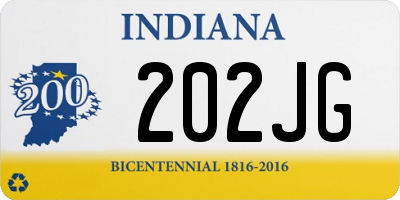 IN license plate 202JG