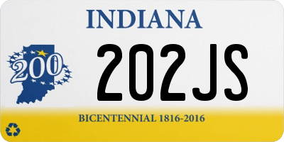 IN license plate 202JS