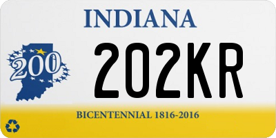 IN license plate 202KR