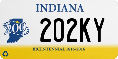 IN license plate 202KY