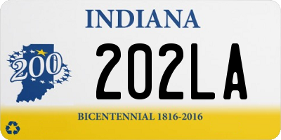 IN license plate 202LA