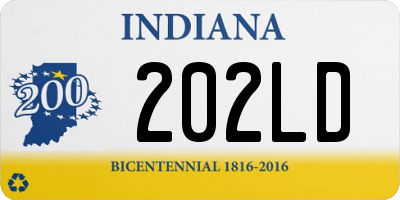 IN license plate 202LD