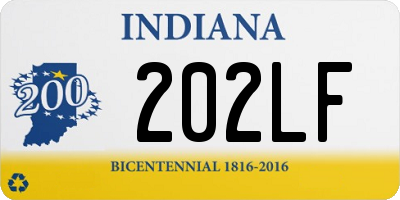 IN license plate 202LF