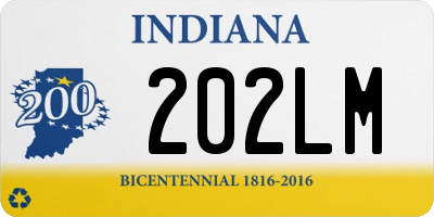 IN license plate 202LM