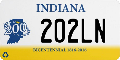 IN license plate 202LN