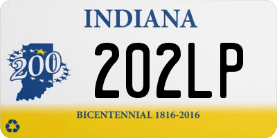 IN license plate 202LP