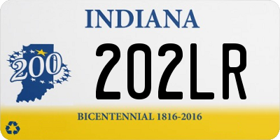 IN license plate 202LR