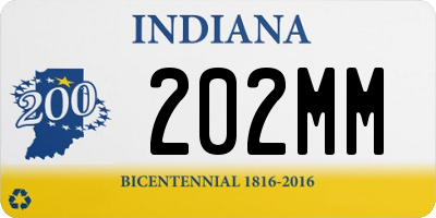 IN license plate 202MM