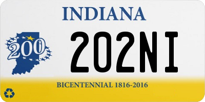 IN license plate 202NI