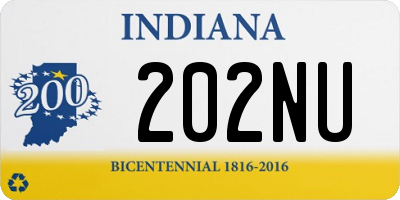 IN license plate 202NU