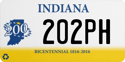 IN license plate 202PH