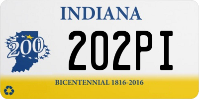 IN license plate 202PI