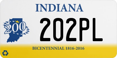 IN license plate 202PL