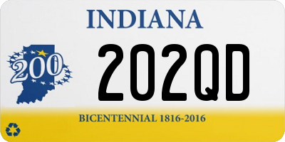 IN license plate 202QD