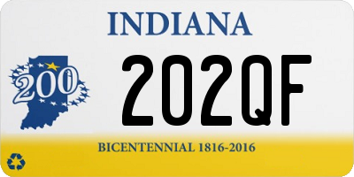 IN license plate 202QF