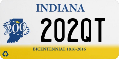 IN license plate 202QT