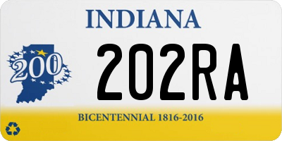 IN license plate 202RA