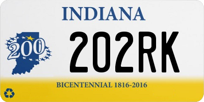 IN license plate 202RK