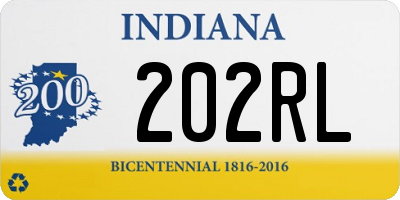 IN license plate 202RL