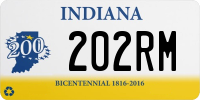 IN license plate 202RM