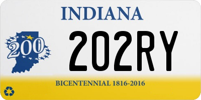 IN license plate 202RY