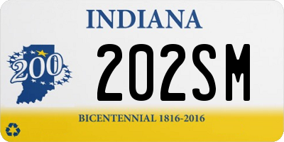 IN license plate 202SM