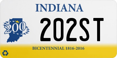 IN license plate 202ST