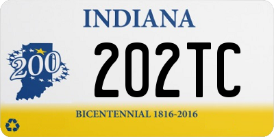 IN license plate 202TC