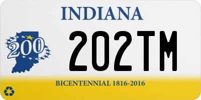 IN license plate 202TM