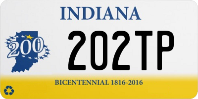 IN license plate 202TP